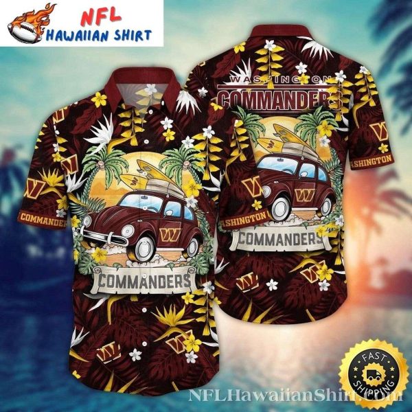 Retro Ride – Washington Commanders Classic Car Hawaiian Shirt