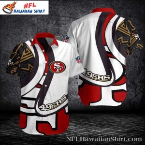 San Francisco 49ers Hawaiian Shirt – 49ers Monochrome Tribal White Red Aloha Shirt