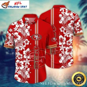 San Francisco 49ers Tropical Hibiscus Retreat Hawaiian Shirt