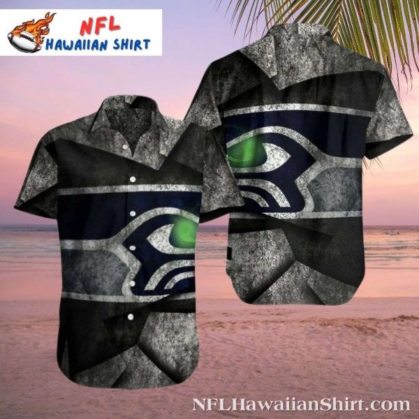 Seahawks Dark Mystique Swirl Personalized Hawaiian Shirt