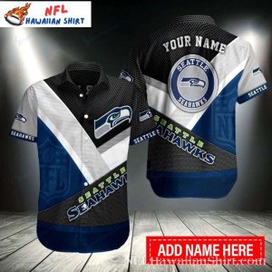 Seahawks Quantum Leap Custom Name Number Black Hawaiian Shirt