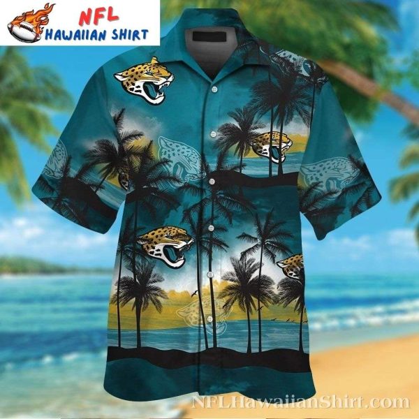 Serene Seashore Jaguar Shadows Jacksonville Jaguars Hawaiian Shirt