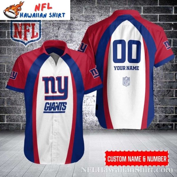 Sharp Two-Tone NY Giants Game Day Hawaiian Shirt With Personalized