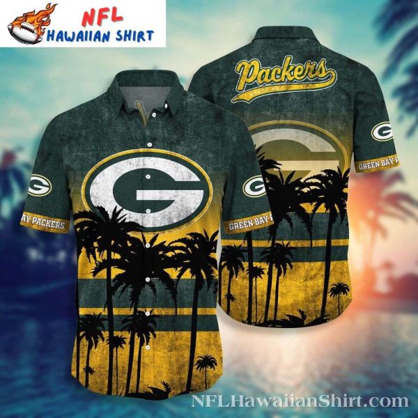 Silhouette Palm – Green Bay Packers Sunset Vibes Hawaiian Shirt