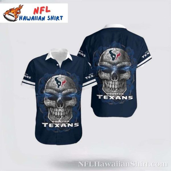 Silver Skull Houston Texans Hawaiian Shirt – Navy Blue Mystique