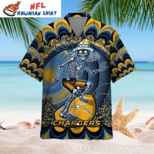 Skeleton Quarterback – Los Angeles Chargers Mystical Play Aloha Shirt