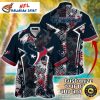 Sleek Charcoal Houston Texans Hawaiian Shirt – Abstract Monochrome Foliage