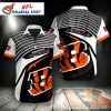 Sleek Stripes Cincinnati Bengals Hawaiian Shirt – Monochrome Elegance Bengals Aloha Shirt