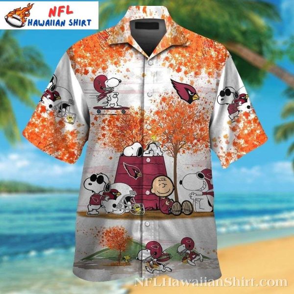 Snoopy NFL Arizona Cardinals Hawaiian Shirt With Autumn Graphics