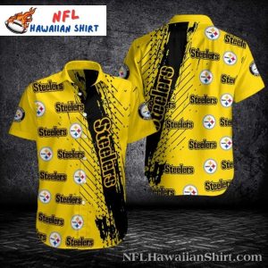 Splatter Art Yellow Rush – Pittsburgh Steelers Aloha Shirt