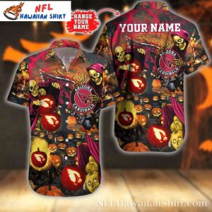 Spooky Cardinals Game Night – Personalized Arizona Cardinals Hawaiian Shirt