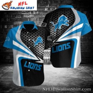 Sporty Detroit Lions Geometric Hawaiian Fan Shirt