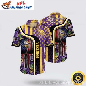 Starry Night And Skull Tropical NFL Vikings Hawaiian Shirt