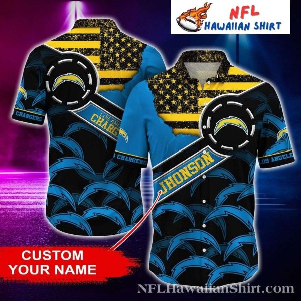 Starry Night Los Angeles Chargers Personalized Hawaiian Shirt