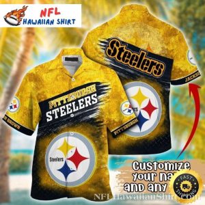 Steelers Beachside Football And Palm Hawaiian Shirt