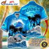 Sunny Shores And Detroit Lions Helm Graphic Hawaiian Shirt