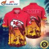 Sunset Flamingo Spectacle KC Chiefs Aloha Shirt