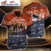 Sunset Orange Chicago Bears And Dolphin Oceanic Hawaiian Shirt For Men