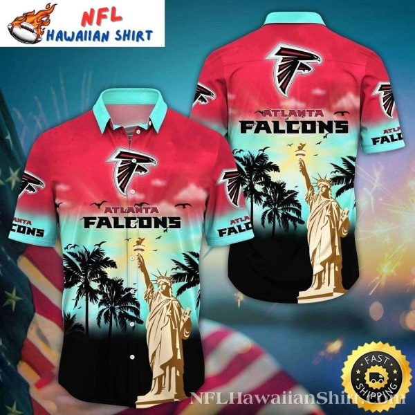 Sunset Palms Atlanta Falcons Hawaiian Shirt – Men’s Red Gradient NFL Style