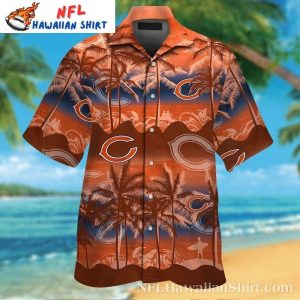 Sunset Palms Chicago Bears Hawaiian Shirt – Men’s Beachfront Football Fever