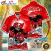 Sunset Palms Tampa Bay Buccaneers Hawaiian Shirt – Red Seascape Edition