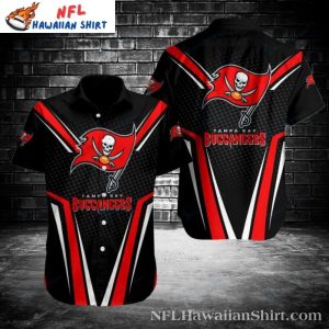 Tampa Bay Buccaneers Striking Playbook Black Hawaiian Shirt