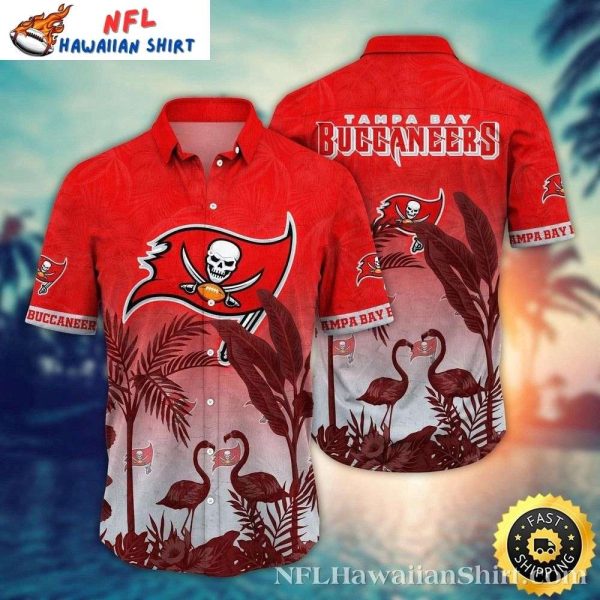 Tampa Bay Buccaneers Sunset Flamingos Tropical Hawaiian Shirt