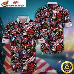 Tampa Bay Buccaneers Tiki Time Showboat NFL Hawaiian Shirt