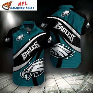 Teal Surge Philadelphia Eagles Hawaiian Shirt – Dynamic Feathered Flight