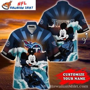 Tennessee Titans Hawaiian Shirt – Surf’s Up With Mickey Graphic