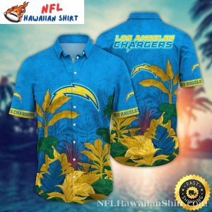 Tiki Hut Touchdown Los Angeles Chargers Hawaiian Shirt