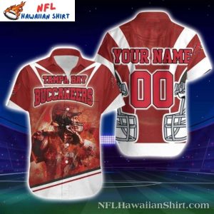 Tom Brady 12 Tampa Bay Buccaneers End Zone Custom Name Hawaiian Shirt