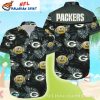 Tropic Shadows – Green Bay Packers Monochrome Hawaiian Shirt