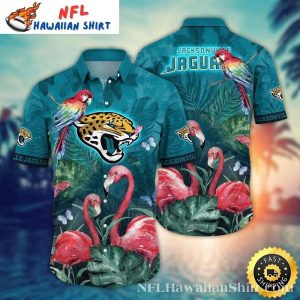 Tropical Bird And Jacksonville Jaguars Hawaiian Shirt – Lush Wildlife Paradise