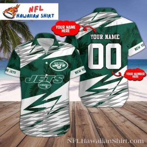 Tropical Blitz NY Jets Customizable Hawaiian Shirt