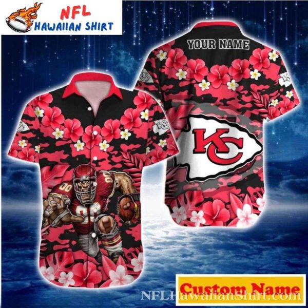 Tropical Blitz Red Florals Kansas City Chiefs Hawaiian Shirt