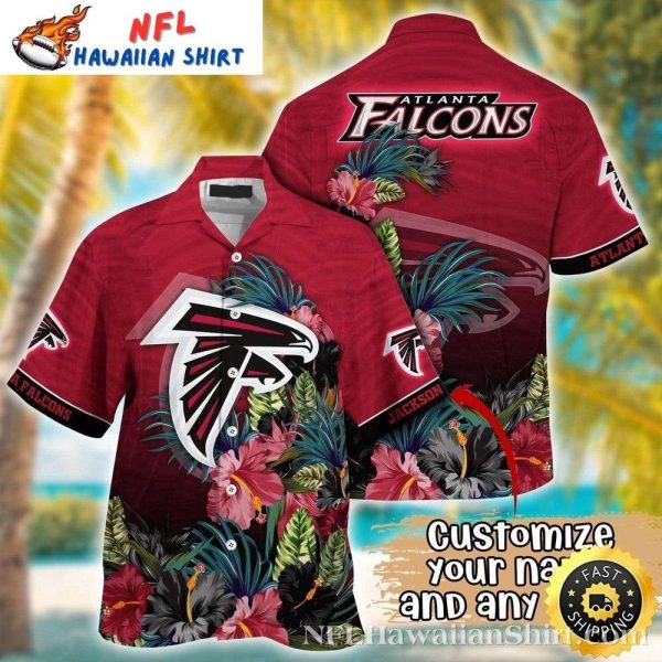 Tropical Falcons Crest Men’s Hawaiian Shirt – Atlanta NFL Team Spirit Fashion