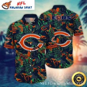 Tropical Foliage And Bears Logo – Chicago Bears Hawaiian Shirt