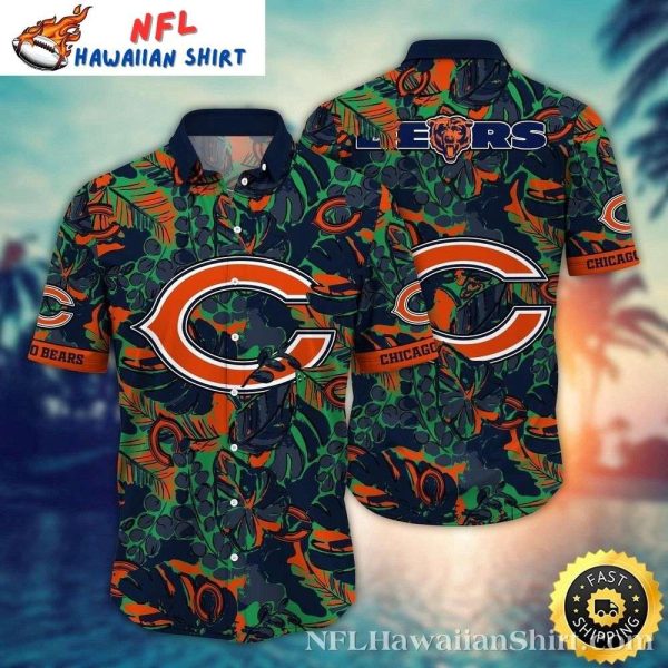 Tropical Foliage And Bears Logo – Chicago Bears Hawaiian Shirt