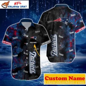 Tropical Night Patriots Foliage Personalized New England Patriots Hawaiian Shirt