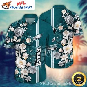 Tropical Philadelphia Eagles Swirl Aloha Shirt