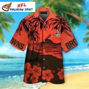 Tropical Sunset – Cleveland Browns Fan Hawaiian Shirt