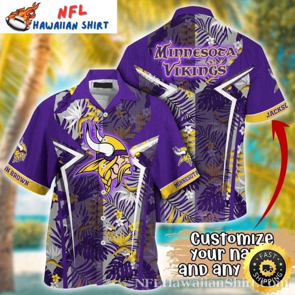 Tropical Tackle Minnesota Vikings Customizable NFL Hawaiian Shirt