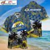 Tropical Touchdown LA Rams Hawaiian Shirt – Palm Trees And Team Spirit