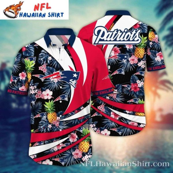 Tropical Touchdown Stripe New England Patriots Hawaiian Shirt – Pineapple Field Play