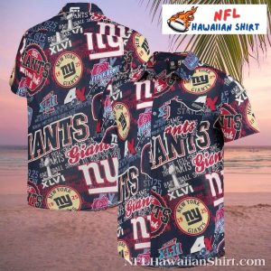 Typography Tribute NY Giants Super Bowl Champions Hawaiian Shirt