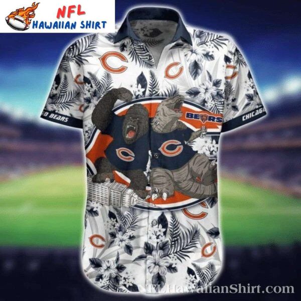 Urban Jungle Roar Chicago Bears Hawaiian Shirt – Men’s City Bear Pride