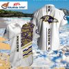 Varsity Vibes – Baltimore Ravens Hawaiian Shirt With Collegiate Lettering