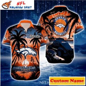 Vintage Bronco Sunset Custom Name Hawaiian Shirt