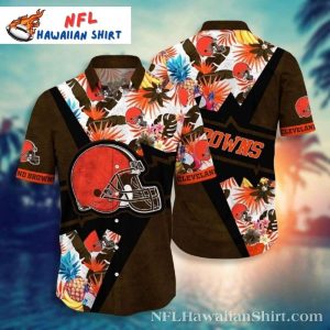 Vintage Vibe Cleveland Browns Aloha Hawaiian Shirt